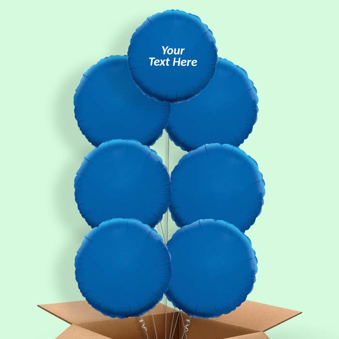 Dark Blue Circle Personalised Balloon in a Box