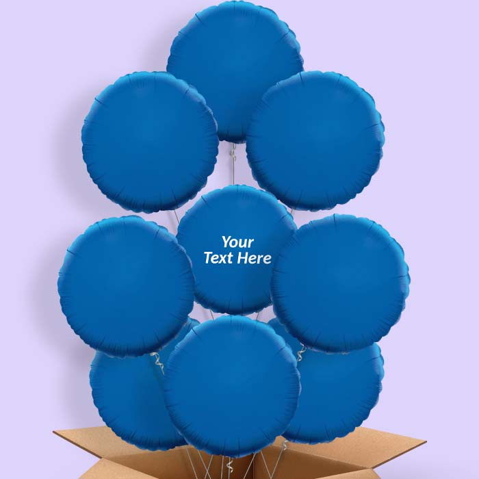 Dark Blue Circle Personalised Balloon in a Box