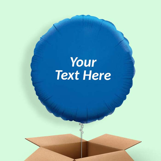 Dark Blue Circle Personalised Balloon in a Box