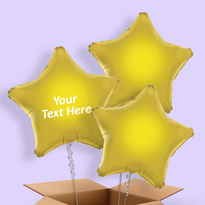 Personalisable Gold Star Foil Balloon in a Box