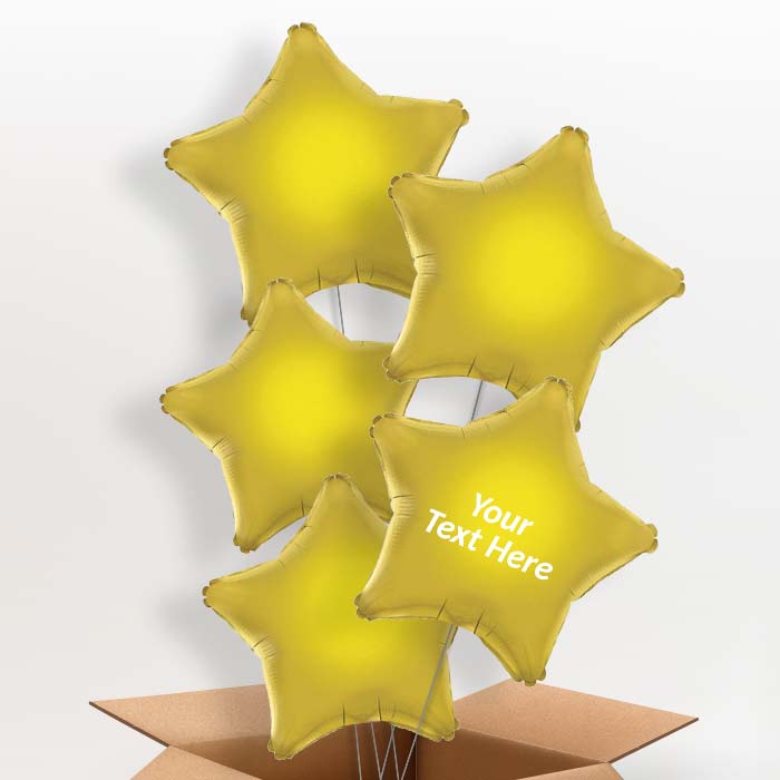 Personalisable Gold Star Foil Balloon in a Box