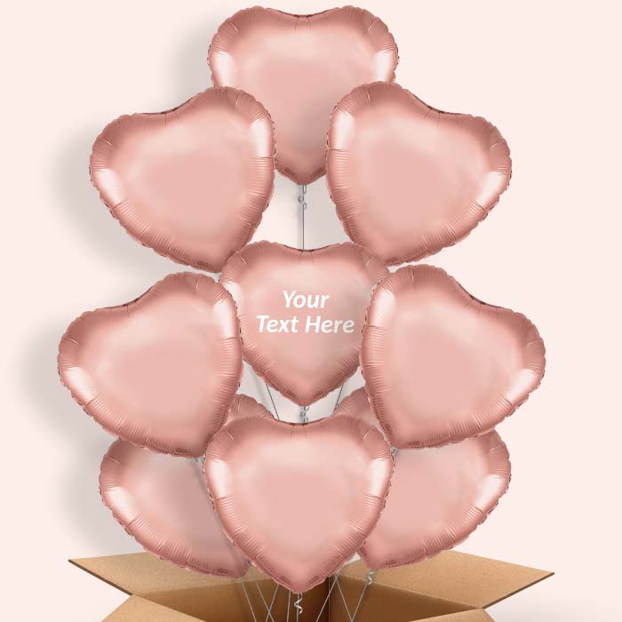 Rose Gold Heart Shaped  Balloon in a Box