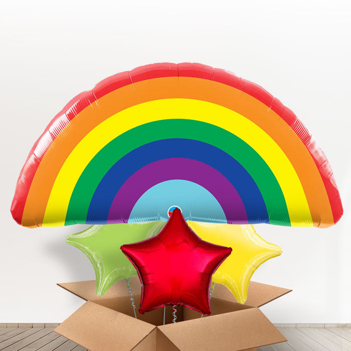 Giant Rainbow Balloons in a Box Gift