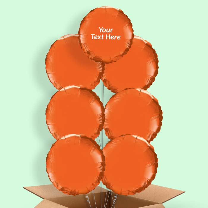 Personalised Balloons in a Box - Orange Circle