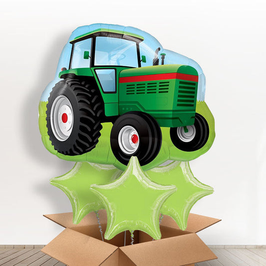 Giant Tractor Balloons in a Box Gift - With 3 Themed Balloons | Small Indoor Plants