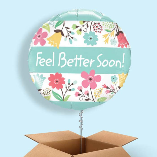 Floral Feel Better Soon Balloon Delivery in a Box