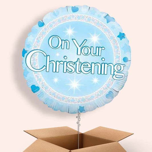 Christening Balloons in a Box (Blue On Your)