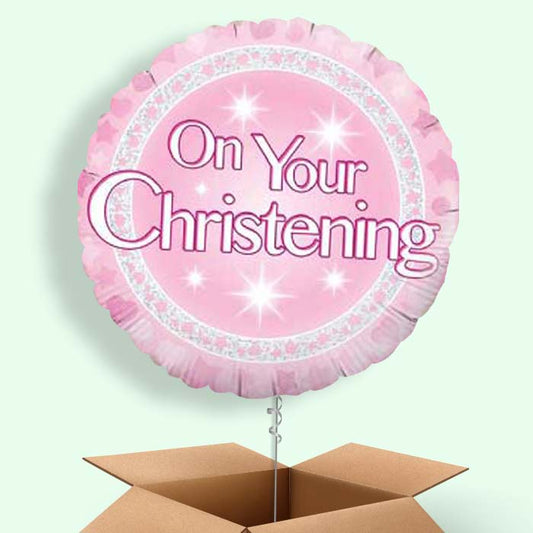 Christening Balloons in a Box (Pink On Your)