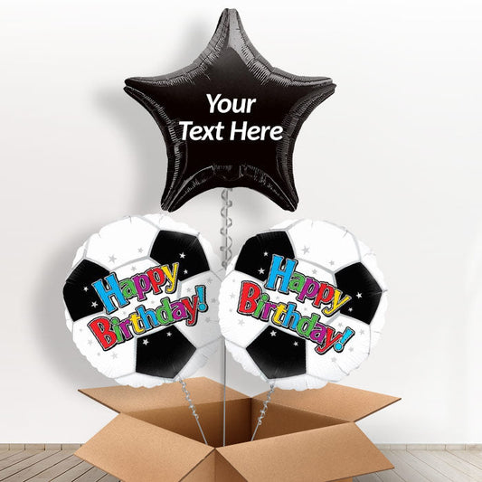 Football Personalised Balloons Delivered Inflated (3 Balloon Set) - Balloon Trio | Small Indoor Plants