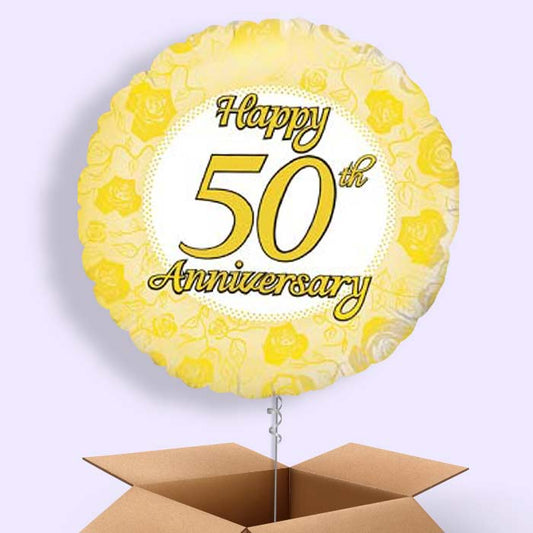 50th Wedding Anniversary Balloons in a Box