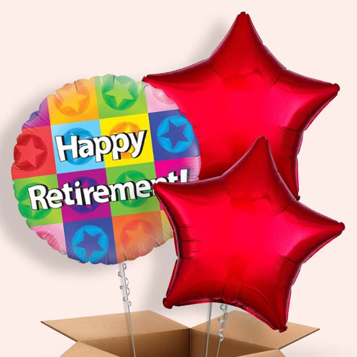 Retirement Balloons in a Box (Star)