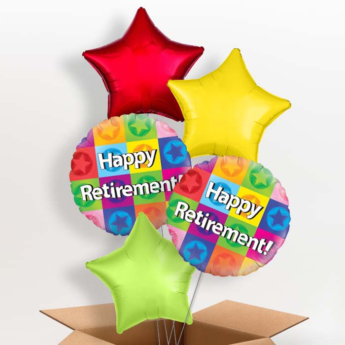 Retirement Balloons in a Box (Star)