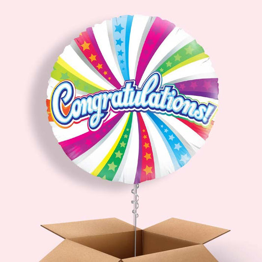 Congratulation Balloons in a Box (Swirls)