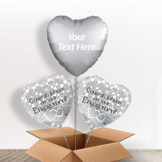 Personalised Engagement Balloons - Congratulations - Balloon Trio | Small Indoor Plants
