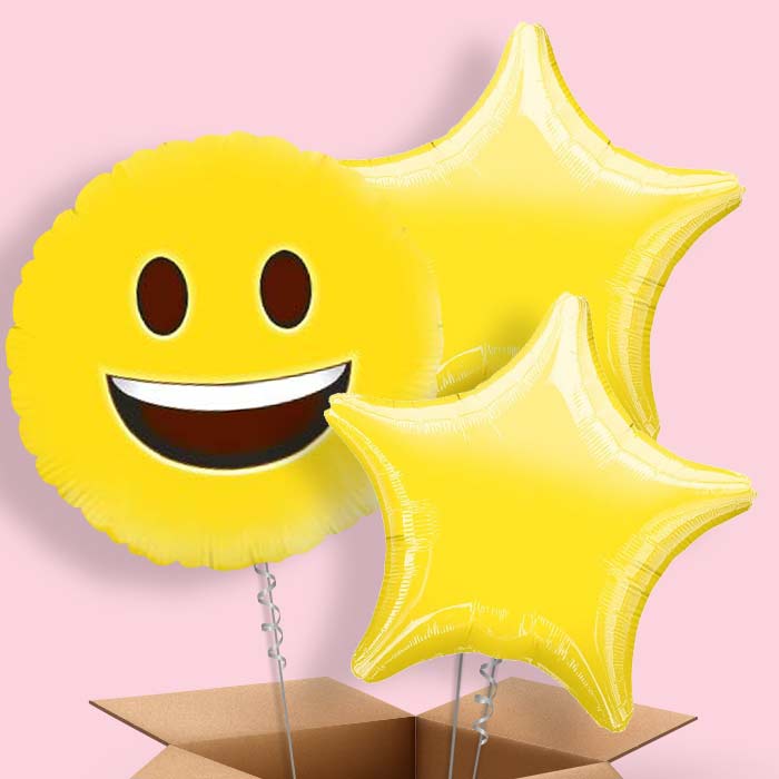 Emoji Happy Helium Balloon in a Box