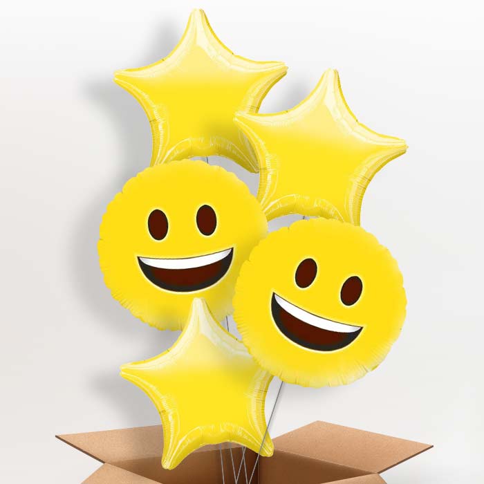 Emoji Happy Helium Balloon in a Box