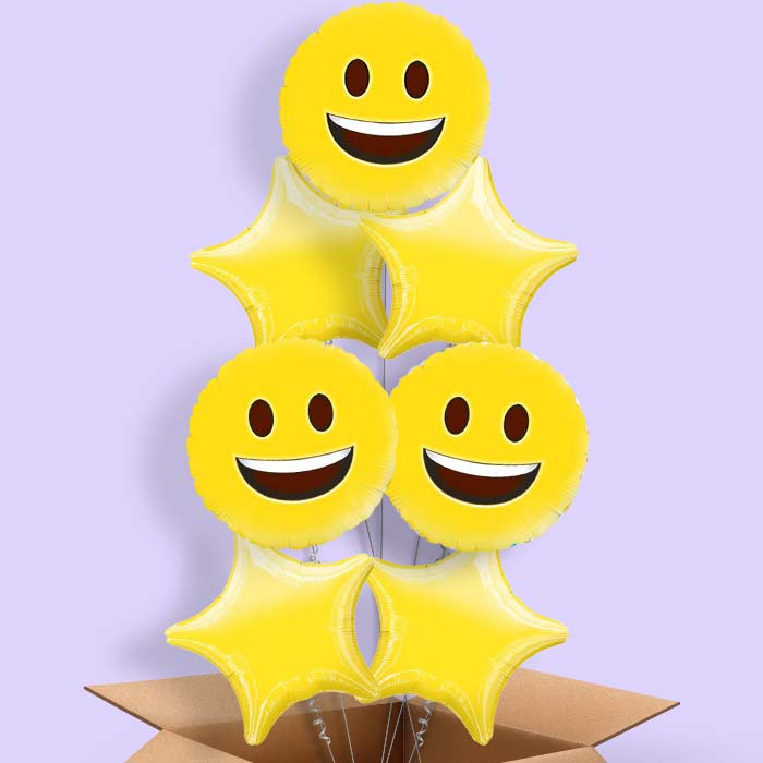 Emoji Happy Helium Balloon in a Box