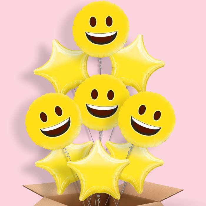 Emoji Happy Helium Balloon in a Box