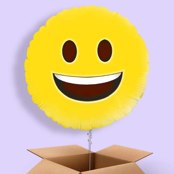 Emoji Happy Helium Balloon in a Box