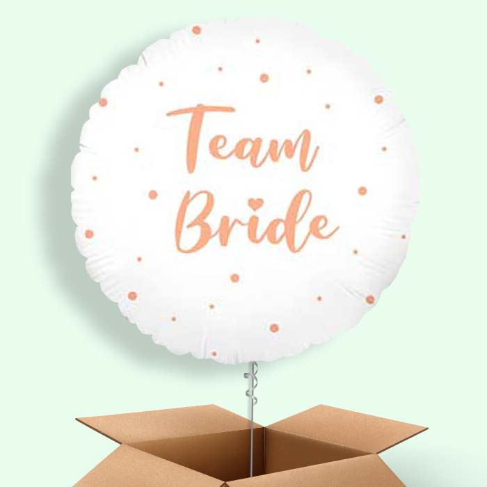 Team Bride | Rose Gold Dots Balloon in a Box