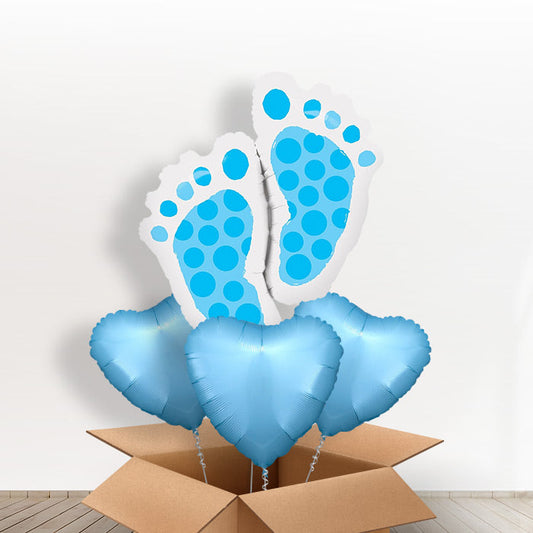 Giant Blue Baby Feet Balloon in a Box