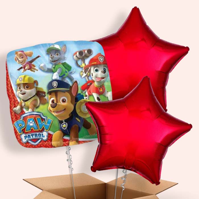 Red Paw Patrol Helium Balloons in a Box