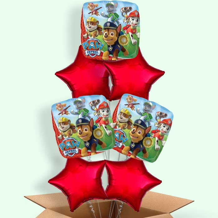 Red Paw Patrol Helium Balloons in a Box