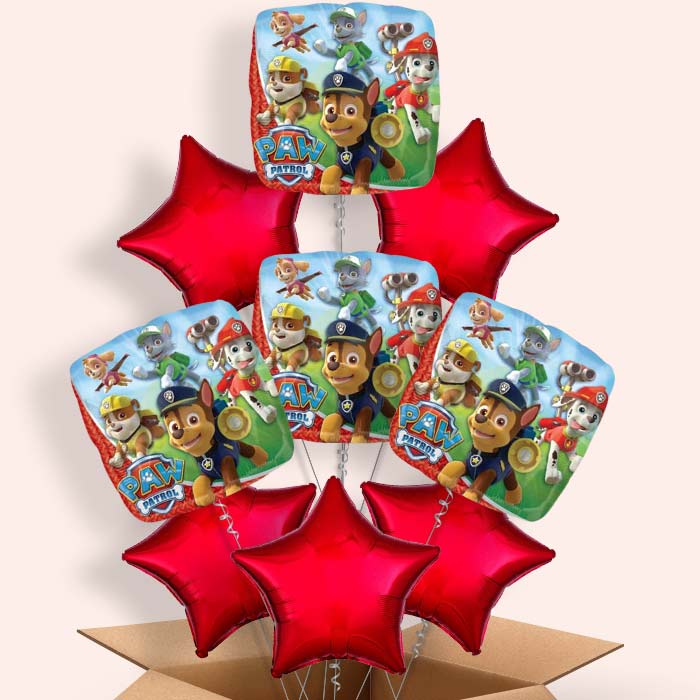 Red Paw Patrol Helium Balloons in a Box