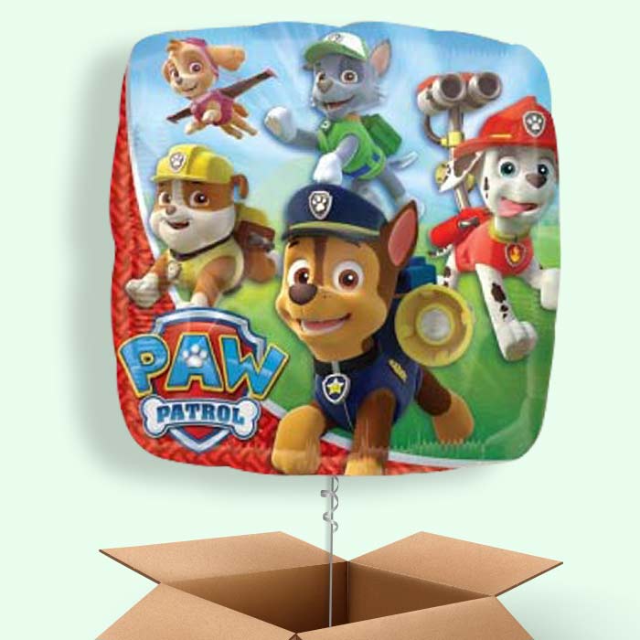 Red Paw Patrol Helium Balloons in a Box