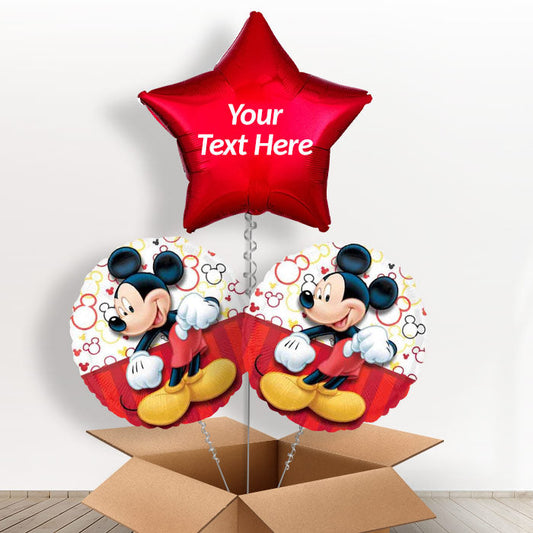 Mickey Mouse Personalised Balloons Delivered Inflated (3 Balloon Set) - Balloon Trio | Small Indoor Plants