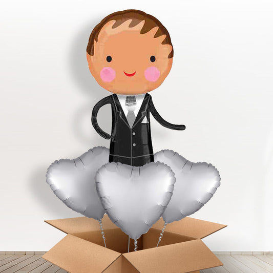 Handsome Groom Giant Shaped Balloon in a Box Gift