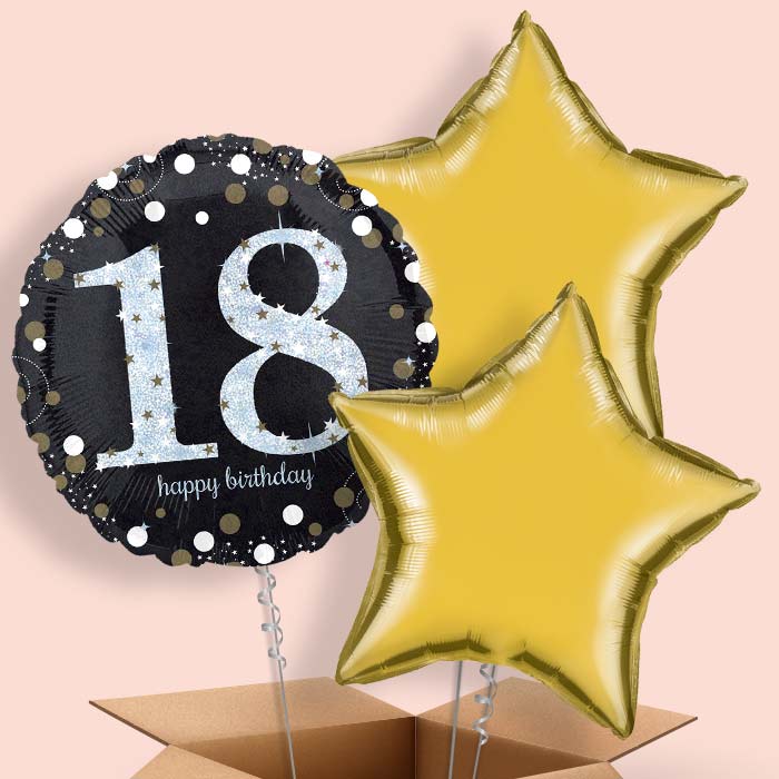 Gold 18th Birthday Balloon in a Box