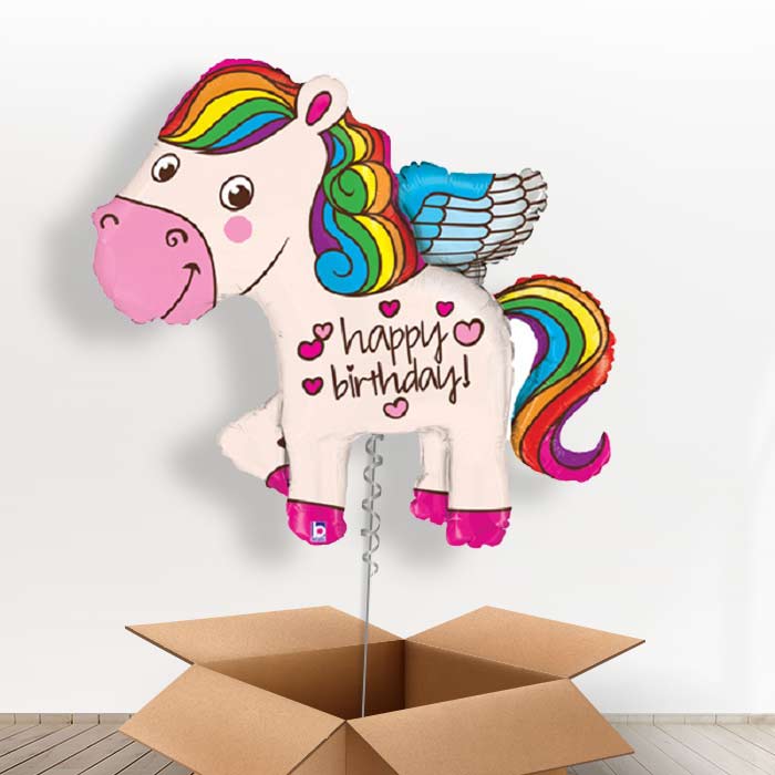 Happy Birthday Unicorn Shaped Helium Balloon Delivered