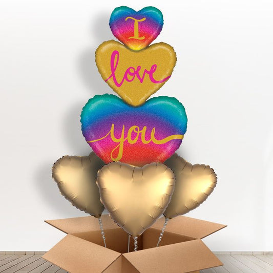 Rainbow I Love You Heart Balloon in a Box