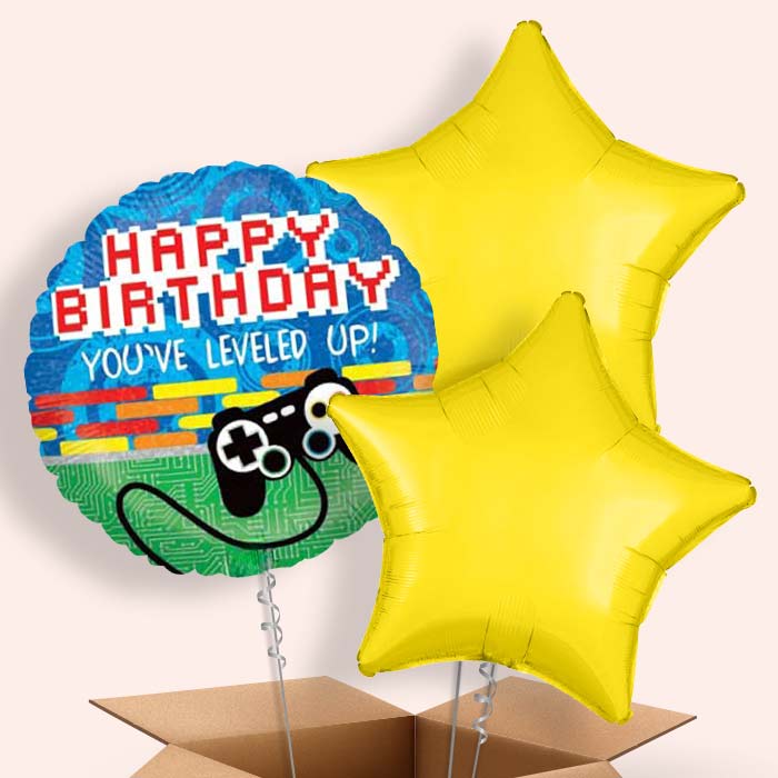 Happy Birthday Game Controller Balloon in a Box