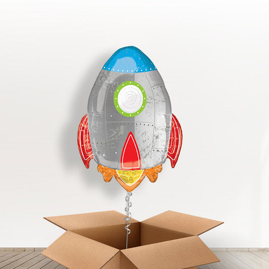 Space Rocket Helium Balloon in a Box - Giant Balloon | Small Indoor Plants