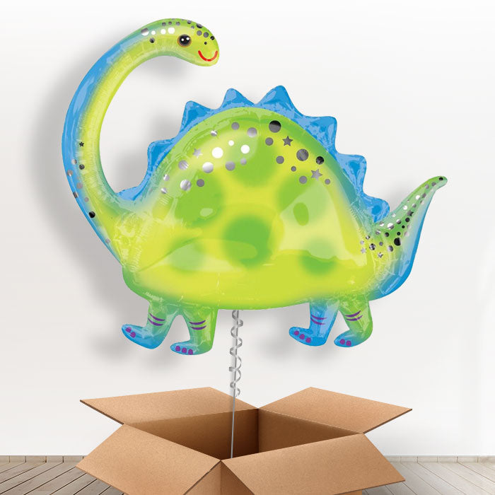 Brontosaurus Dinosaur Balloon Delivery in a Box - Giant Balloon | Small Indoor Plants