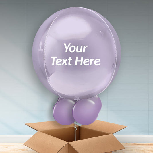 Personalised Pastel Lilac Orbz Balloon in a Box