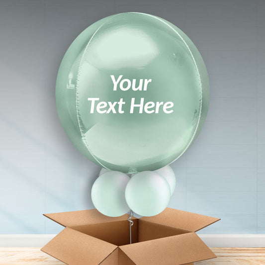 Personalised Mint Green Orbz Balloon in a Box