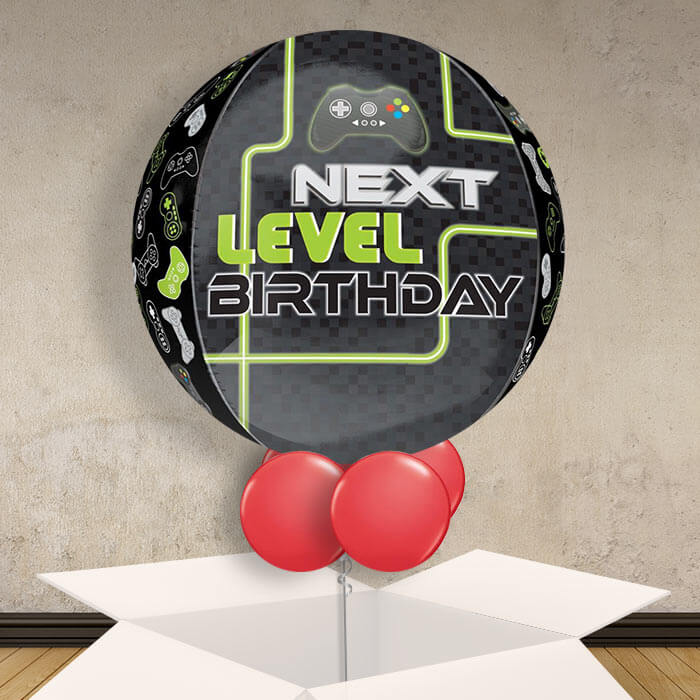 Level Up Gaming Birthday Balloon in a Box Orbz - Orbz Balloon | Small Indoor Plants