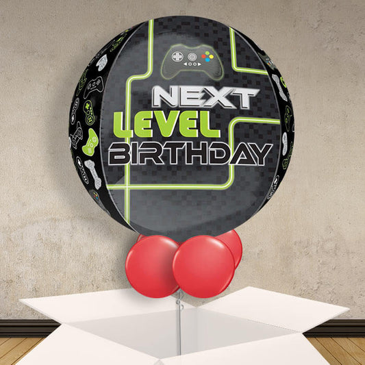 Level Up Gaming Birthday Balloon in a Box Orbz - Orbz Balloon | Small Indoor Plants