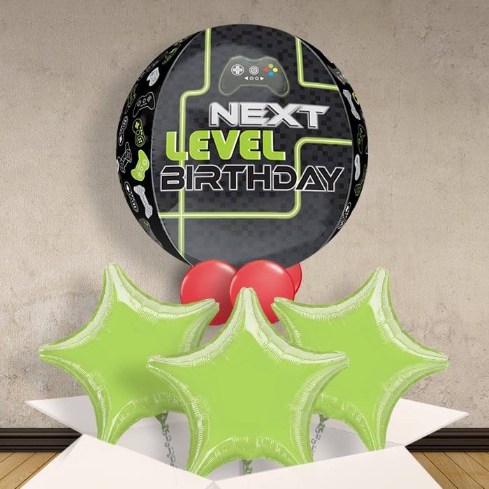 Level Up Gaming Birthday Balloon in a Box Orbz - Orbz Balloon with 3 Balloons | Small Indoor Plants