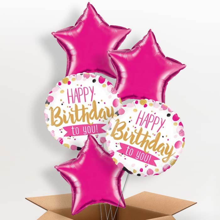 Pink Happy Birthday to You Balloons in a Box