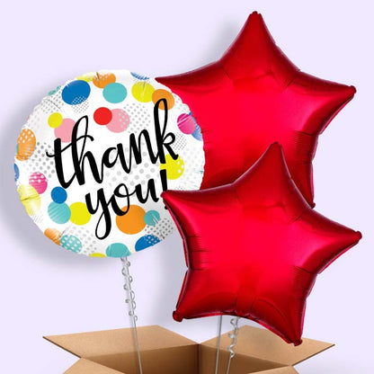 Thank You 3 Balloon Cluster in a Box Polka Dots