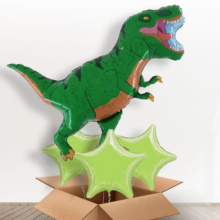 Giant Green T Rex Balloon in a Box