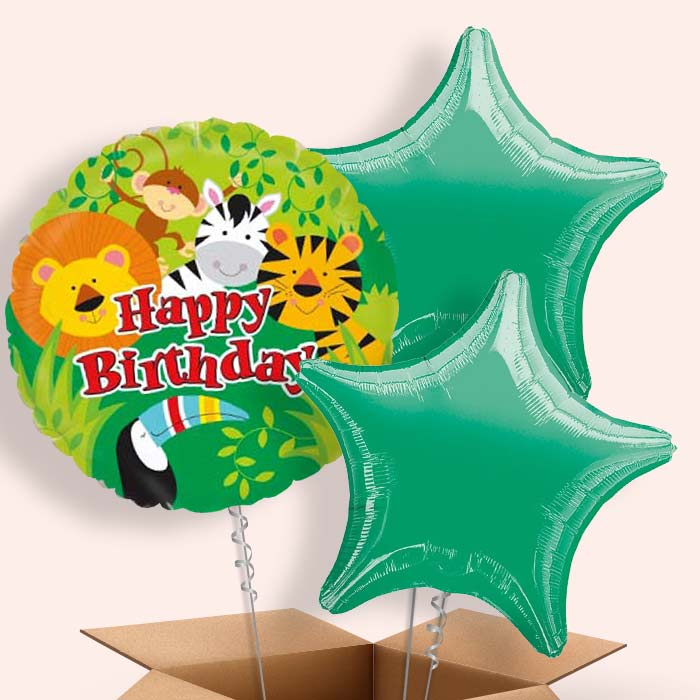 Jungle Birthday Balloons in a Box