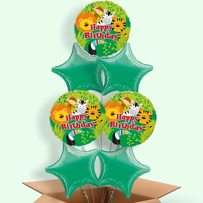 Jungle Birthday Balloons in a Box