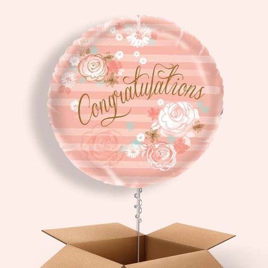 Floral Congratulations Balloon Delivery in a Box