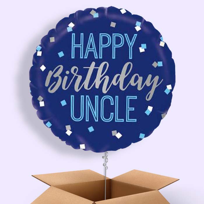 Happy Birthday Uncle Blue Balloon in a Box