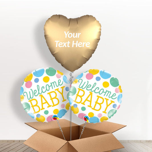 Personalised Welcome Baby Balloons Delivered - Balloon Trio | Small Indoor Plants